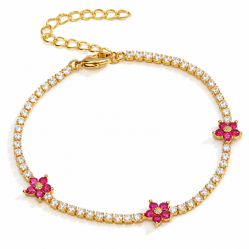 Floral Tennis Bracelet