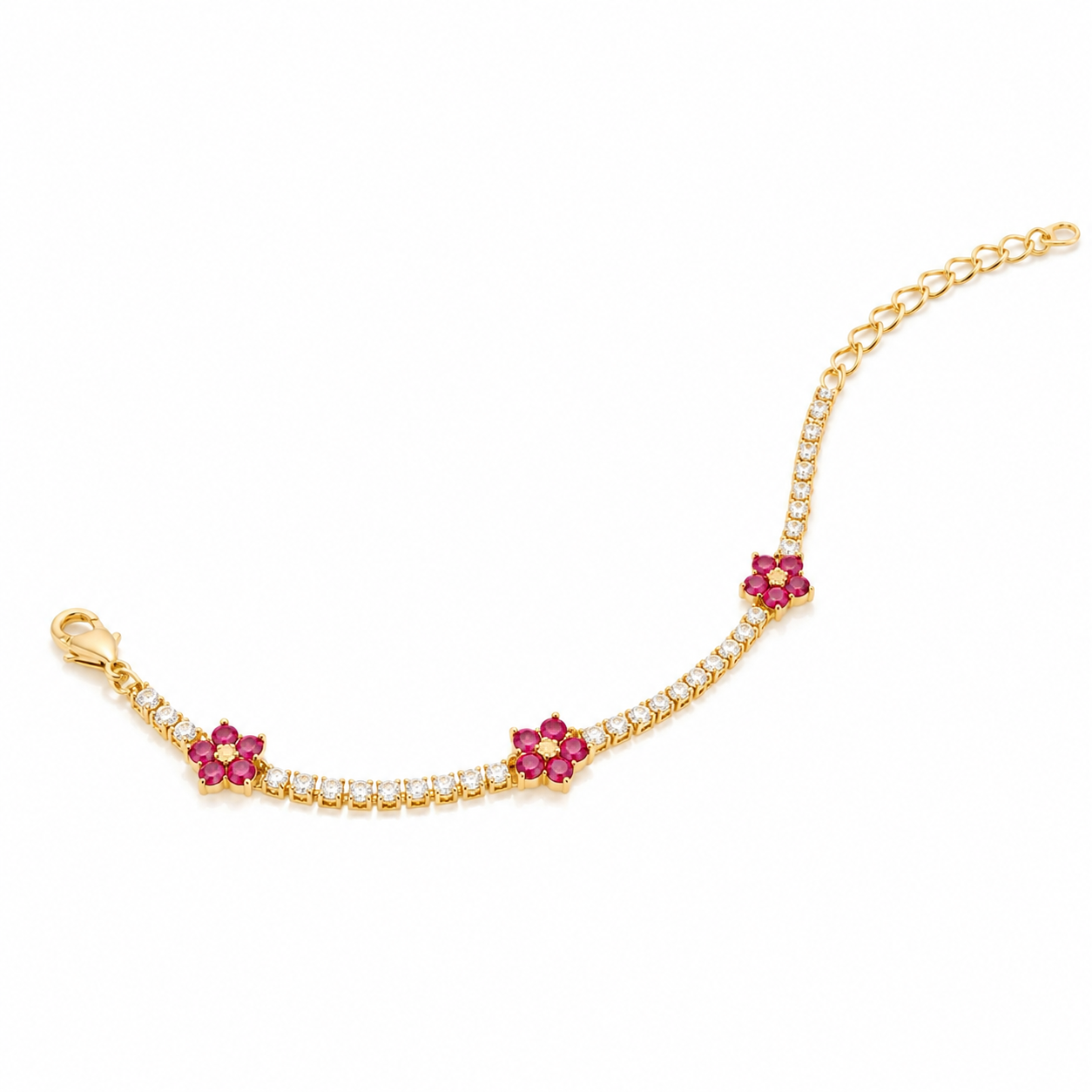 Floral Tennis Bracelet