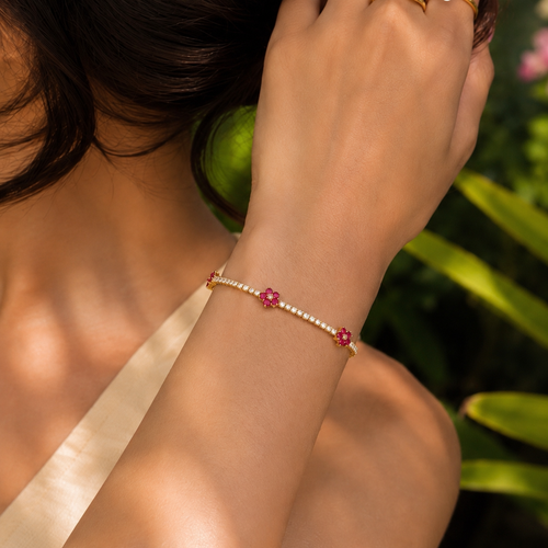Floral Tennis Bracelet