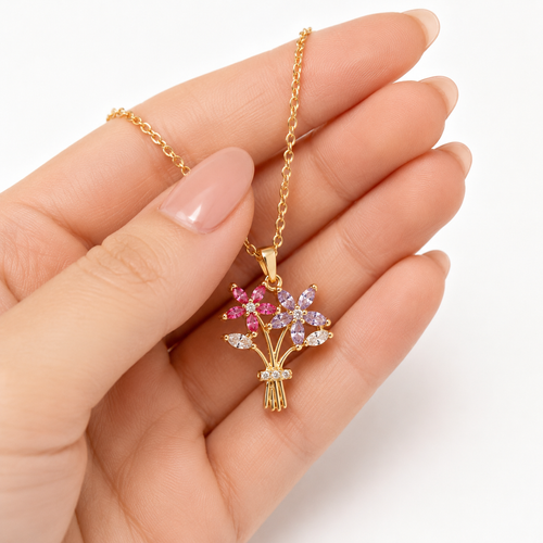 Flower Bouquet Necklace