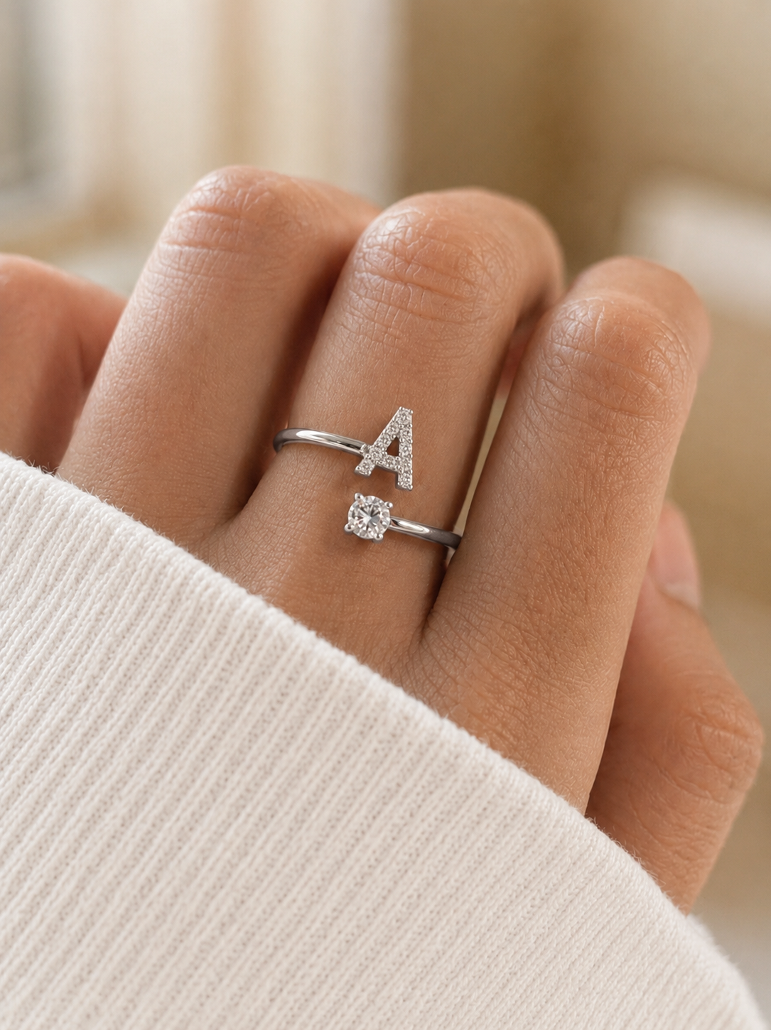 Anello Regolabile con Iniziale