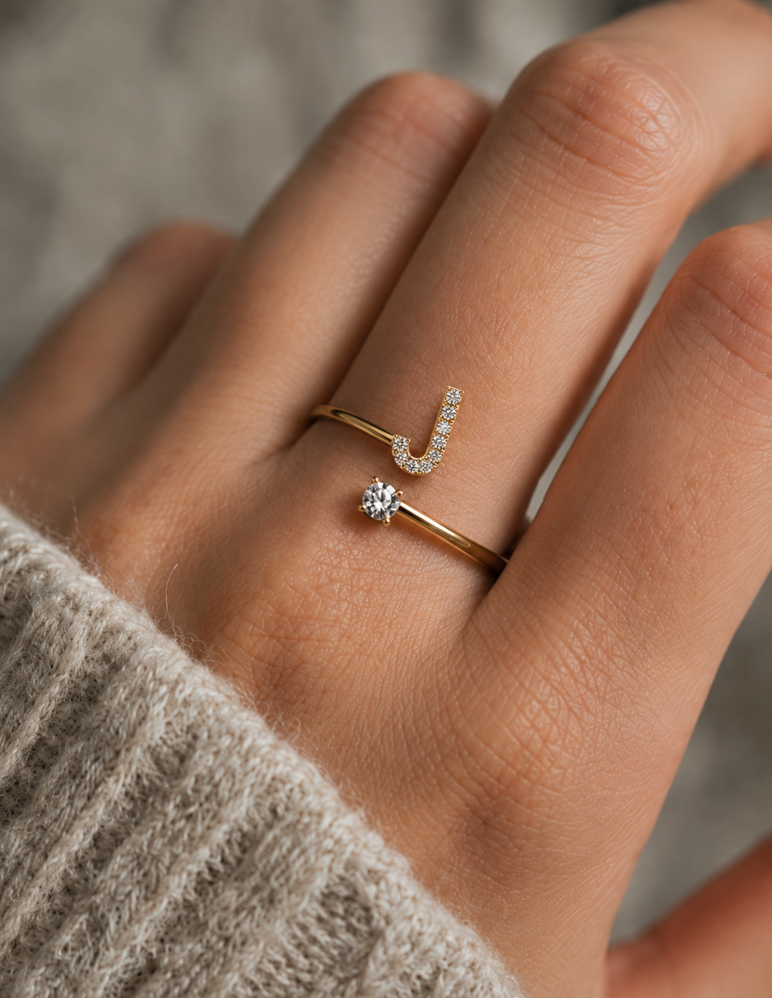 Anello Regolabile con Iniziale