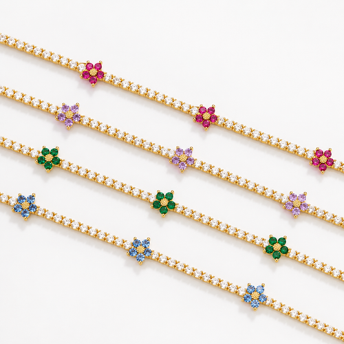 Floral Tennis Bracelet