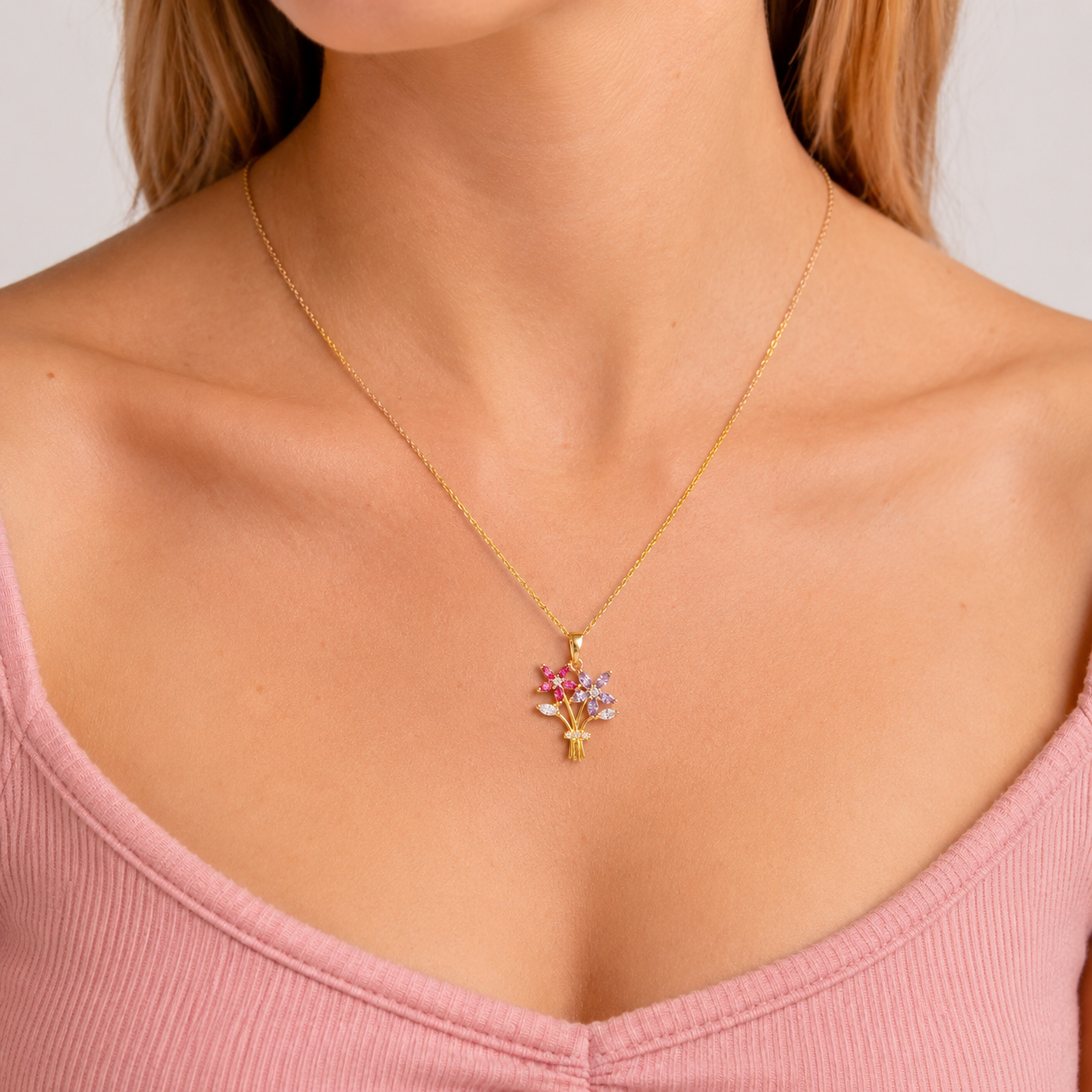 Flower Bouquet Necklace
