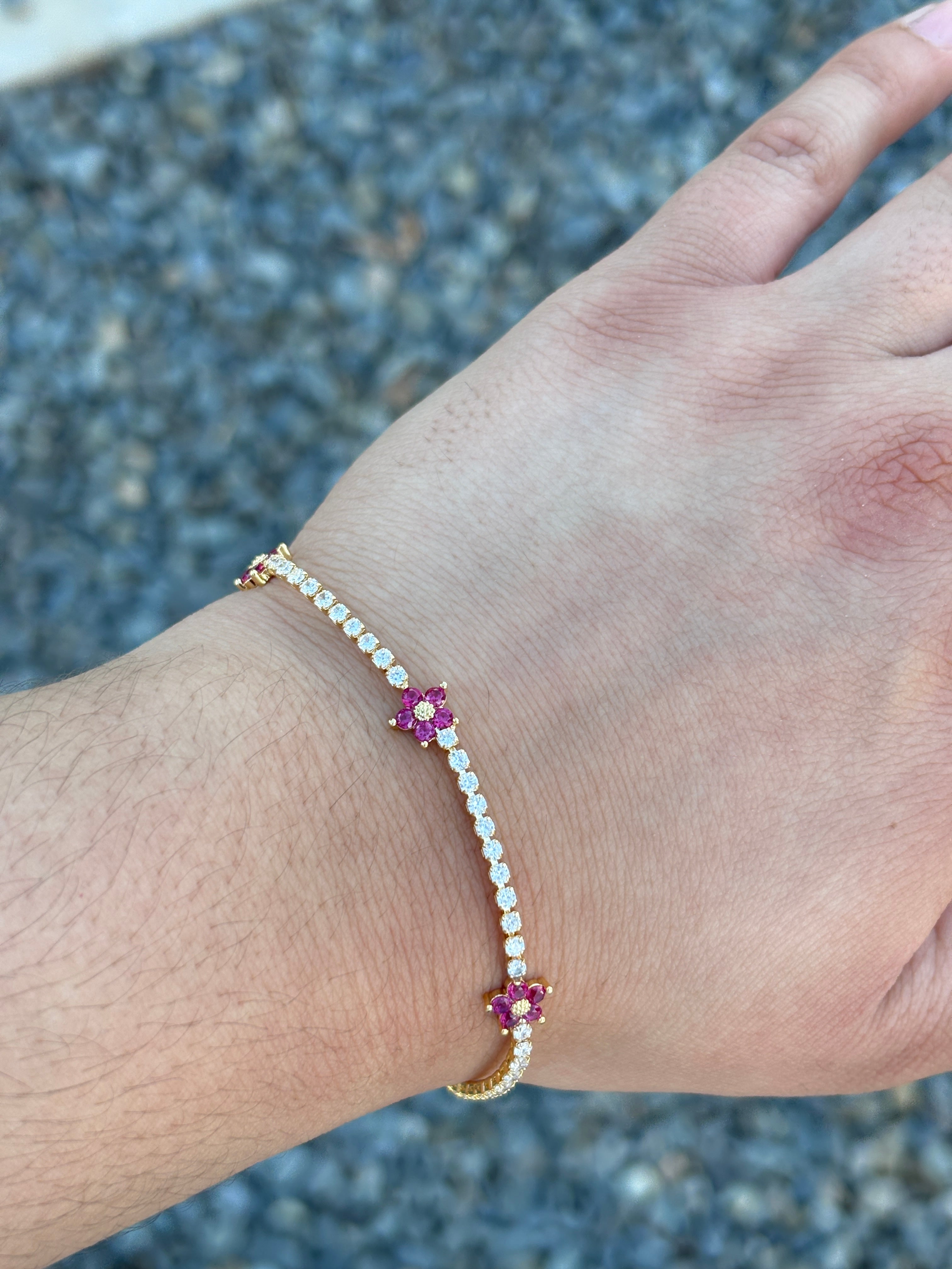 Floral Tennis Bracelet